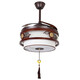 
New Chinese fan chandelier bedroom living room solid wood invisible home Chinese style retro fan frequency conversion restaurant chandelier 9898 three-color 48-inch DC frequency conversion pure copper