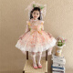 Vestido de princesa de la niña hormiga Lolita 2025 NUEVO SUMER CHILLE's Fair Fair Dress Vestido de cumpleaños para niñas Rosa (6630 Flower Fairy Vestido + Soporte de falda) 140 Recomendado 7-8 años (aproximadamente 135 altura)