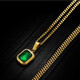 Huaiyin emerald necklace for women 18k gold high-end simple pendant temperament niche design light luxury clavicle sweater chain trendy green diamond
