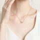 DL 1998 Fat Donglai same style 18k gold necklace for women 18K color gold double love heart AU750 rose gold interlocking golden locks 18K gold double love necklace