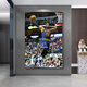
Weekend island basketball hanging painting James dunk entrance decoration painting LED lights inlaid diamonds for boys and children's room mural LDY6167 100*150cm_LED light painting warm light-power bank model