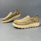 Gy Jinlilai 2025 Été épais semed paresseux Homme coup de pied Locs en cuir chaussures de voyage creuses chaussures pour hommes respirant sport reste 9898 surface en cuir vert 41