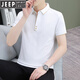 JEEP SPIRIT2025新款夏季纯棉半袖带领男士短袖T恤男款男生衣服夏天POLO.衫 QY723咖啡 2XL