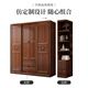 
Youkaji walnut solid wood wardrobe modern Chinese sliding door four-door multi-functional large wardrobe 829# Four door + side + top