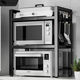 GIOIO thickened countertop kitchen microwave storage rack retractable multi-layer rice cooker oven household storage artifact black three-layer telescopic 6 hooks