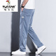 
Woodpecker casual pants for men 2025 new fashion brand straight loose men's pants Tennis wide-leg men's long pants men's summer thin style HJ1048 black 2XL 135-145