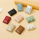 
TAOMICMIC new women's stone pattern short wallet simple two-fold foldable zipper multi-card leather black Y9227