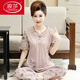 Pajamas de Langsha para mujeres en verano Pantalones de algodón puro Pantalones de manga corta Traje de dos piezas para ropa para el hogar de madres de mediana edad LS-MT-9202 M [recomendado 80-100Jin [Jin iguala 0.5 kg]]]