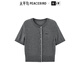 Peacebird Frauenpullover Strickjacke Summer Ladies 'Placket Kontrast Farbe altes Geldstil Top für Frauen grau m