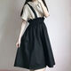 Single Nanwei Single / College Style Students Japanese Sweet Sweet Cheraved Kirt + High Wast Strap Jirt Two-Shet Set New Style 683 Black Jirt + Abricot Top L XX Suggestion 136-160JIN [Jin est égal à 0,5 kg]