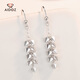 Aido Diamond pt950 platinum love-shaped tassel earrings for women, fashionable platinum ear hooks, versatile earrings, one pair, 2.8-3.0 grams