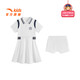 ANTA Children's Skirt Girls Clothing 2026 Summer Fashion Lapel Trendy Student Girls Dress with Shorts Versatile Pure White-1 140 cm