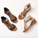 Hualin Fashion Bohemian Wedge Sandalen für Frauen 2025 Neue Modebemen Rom Schuhe Rindfleisch Sehnen Sohle Frauenschuhe Schwarz 1418-684 37