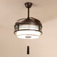 
New Chinese fan chandelier bedroom living room solid wood invisible home Chinese style retro fan frequency conversion restaurant chandelier 9898 three-color 48-inch DC frequency conversion pure copper