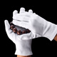 RIPHOSUR Wenwan Gloves Pure Cotton Padded Hand Strings Suede Bag Plate Beads Thickened Cotton Polished Buddha Beads Nano Walnut White Pure Cotton Gloves/White/1 Pair
