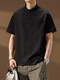 Kazuki Kuraishi Henry Collar Polo Polo à manches courtes pour hommes à manches courtes Col à moitié à manches en ligne zhongshan Top Brepwable Grey XL Port de poids 140-155jin [Jin est égal à 0,5 kg]