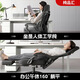 Chair Pinhui Office Reclining Lunch Break Chair Large Angle Reclining Chair Artificial Mechanics Chair Sedentary Comfortable Napping Boss Computer Chair Black Gold-With Foot Rest-160 Reclining-Four-Level Air Rod