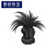默研（MOYAN）低丸子头假发抓夹女仿真发半扎鸡毛花苞盘发发圈蓬松后脑勺假发包 新款鸡毛抓夹毽子头-棕黑色 B03-103