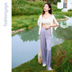 
Fan Sheng Yoga High Waist Wide Legs Women's Summer Loose Slim Casual Thin Light Sunscreen Trousers F15917 Iceland Gray XL
