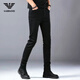 Falamone Armani Jeans de alta gama sin escaladeras Summer de verano delgadas delgadas delgadas altas de gama alta pantalones largos de alta gama K683 Negro [verano] delgado 32