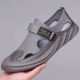 Nuevos zapatos para hombres con sandalias de agujero de malla transpirable para verano puro, deportes casuales de hombres sin deslizamiento de calzado de playa suave versátiles 878 negros 39