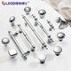 
Lides French light luxury chrome bright silver cabinet door handle modern simple cream fume cabinet wardrobe drawer cabinet handle 6623-single hole