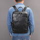 Kangaroo new men's genuine leather laptop bag men's backpack business travel cowhide large capacity new 9196 black irregular bag vertical pattern floral leather
