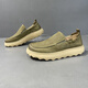 Gy Jinlilai 2025 Été épais semed paresseux Homme coup de pied Locs en cuir chaussures de voyage creuses chaussures pour hommes respirant sport reste 9898 surface en cuir vert 41
