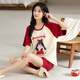 Yuemeinong pijamas para mujeres en verano con almohadilla de cofre 2025 Nuevo estilo lindo algodón de manga corta delgada de estilo coreano de estilo rojo CM: 1349# m