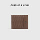 Charlie / Kelli Marque Luxury Luxury CK portefeuille Men pour hommes Polka Classic Wallet Coin Wallet Carte Bag Gift For Boyfriend Brown [Cadeau pratique pour la Saint-Valentin chinois]