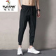
Woodpecker casual pants for men 2025 new fashion brand straight loose men's pants Tennis wide-leg men's long pants men's summer thin style HJ1048 black 2XL 135-145