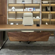 Ningqiu Luoge (NICHLORT) new Chinese style solid wood boss desk black walnut simple modern solid wood executive desk CEO desk custom desk 2.4 meters desk ash wood
