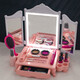 Kinder simulierte Kosmetik -Schminktisch Set Maniküre Lippenstift Mascara Beauty Box Girl Toy Gift Box -Schminktisch Set mit leichten Spiegel