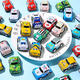 Kinder Alloy Car Toys Alloy Racing Eisenwagen Rickshaw Boy Puzzle Car Set dreißig Eisenwagen [zufällige Farbe]