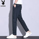 PLAYBOY (PLAYBOY) Pantalones casuales para pantalones delgados de seda de hielo masculino para pantalones de secado de verano para hombres pantalones de altura recta de patas rectas