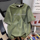 Woodpecker American Suede kurzärmelige Männer 2025 Sommer High Street Trendy Marke Nischen T-Shirt Retro vielseitiges Paar T-Shirt-Hellgrün-C694 M 70-90jin [Jin ist 0,5 kg]