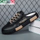 Cartelo Half Slippers Men usa zapatos casuales de conducción de ropa sin deslizamiento sin deslizamiento para el verano Pedal sin tacones Baotou Sandals XJC-826 metros Verdes 40