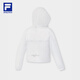 FILA Oficial de la chaqueta tejida de mujeres 2025 Autumn New Fitness Sports Simple Loose Caplaed Top Jade White S 160/80a/S