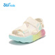361 Shopping mall same style girls sports sandals 2025 summer new style medium and large children breathable versatile non-slip sandals soft elastic technology feather white/light transparent green 37