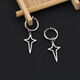 Shixi Star Ear Clip Titanium Steel No Piercing Earrings Cross Men's Earrings Trendy Simple Style Earrings for Men and Women Non-fading No Ear Pierced Cross Star Ear Clips Size Approximately 2.0*12 Spring Ear Clips Gift Box