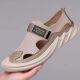Nuevos zapatos para hombres con sandalias de agujero de malla transpirable para verano puro, deportes casuales de hombres sin deslizamiento de calzado de playa suave versátiles 878 negros 39