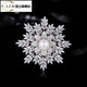 LZJV French eternal design corsage temperament snowflake brooch women's high-end exquisite silk scarf buckle gift platinum gold