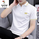 Camiseta de manga corta Woodpecker de manga corta Summer's Summer Borded Lapel Polo Paul Camiseta de moda de marca moderno All-Match Fino Color sólido Top S5012 M 95-115Jin [Jin iguala 0.5 kg]