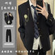 Xingsuyao (xingsuyao) college style boys dk suit uniform jacket jk school supply sense red suit student handsome class uniform suit Japanese shoulder pad suit black + white shirt + black trousers XL recommendation 125-135Jin Jin equals 0.5 kg f