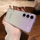 晨京 适用三星S25手机壳渐变纯色GalaxyS24新款透明S23镜头全包S22+套创意个性简约软硅胶24ULTRA防摔 透明-顶部渐变蓝色 三星Galaxy S25