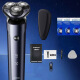 Superman Razor Electric Razor 10W Lavado de cuerpo completo con cuchillo de barba giratoria de doble propósito húmedo y húmedo RS7372 7371 Bolsa de cuero + Tres cuchillas + cabezal de carga + Dispositivo de cabello de la nariz