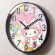 Hualeji cartoon Melody children's wall clock princess room girl bedroom mute wall clock home early education clock living room clock XBK1421 black needle black frame 10 inches