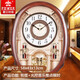 Wohnzimmer Pendulum Uhr Kreative Wanduhr Musik Zeituhr Dekoration Haushalt Hängende Uhr Personalisierte europäische stille Quarz -Uhr Golden Flat Pendulum + 16 Erste Programmkontrolle Musik 6173APMK 16 Zoll