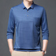 Modal T-Shirt Herren-Langarm-Eisdünnstil Business Casual Striped Revers Herbst-Top-Feder- und Herbst-Polo-Hemd 753 Wave Blue XL 175135-155jin [Jin entspricht 0,5 kg]