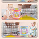 Wanre baby large hand drum music drum beat drum children hexahedral charging drum 0-1 year old baby toys, larger multifunction blue six-sided drum (battery version)